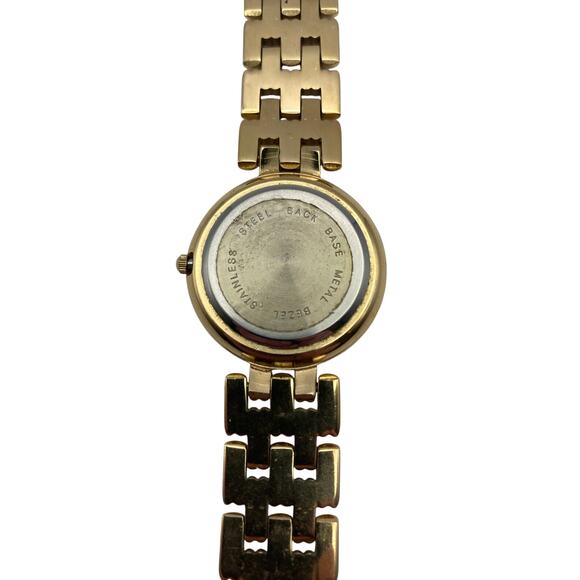 VTG Womens BENRUS Swiss Quartz Watch Black Gold New Battery Wrist 5" - Picture 3 of 5